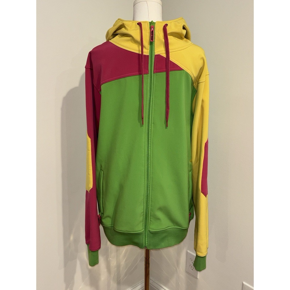 Armada Soft She'll Zip Hoodie Men's Green Pink Yellow Size Medium Excellent